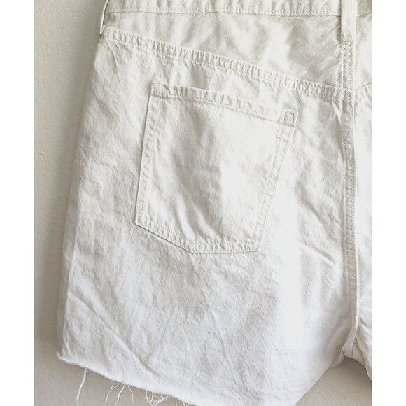Old Navy White Denim Jean Cutoff Shorts Raw Hem High Rise - Picture 6 of 14